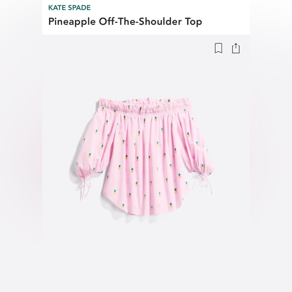 Kate Spade Pink Pineapple Off-The-Shoulder Top
